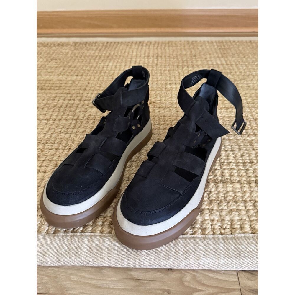 Free People Bodhi Fisher Sneakers Sandals Black Suede Women 11 - Picture 8 of 10